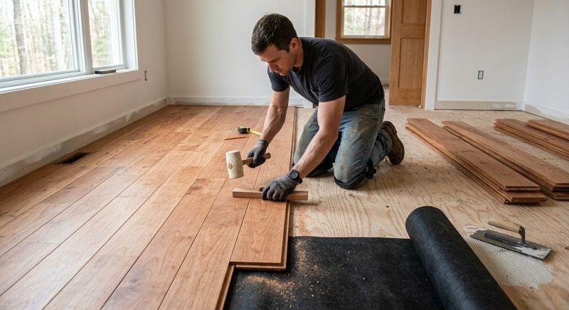 Cherry Floor Installation in Lansing, KS