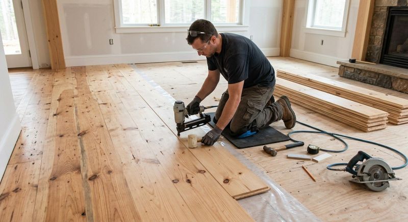 Pine Floor Installation in Overland Park, KS